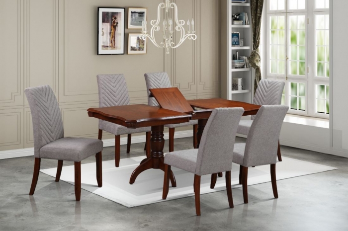 Amera-V_1_6_Dining_Set_With_Kamal_Ext.Table - Dining Set - Golden Tech Furniture Industries Sdn Bhd