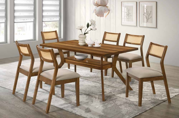Kennedy_1_6_Dining_Set_with_Meddy_Table - Dining Set - Golden Tech Furniture Industries Sdn Bhd