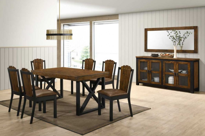 Ruso_1_6_Dining_Set_Sidebord_Mirror - Dining Set - Golden Tech Furniture Industries Sdn Bhd