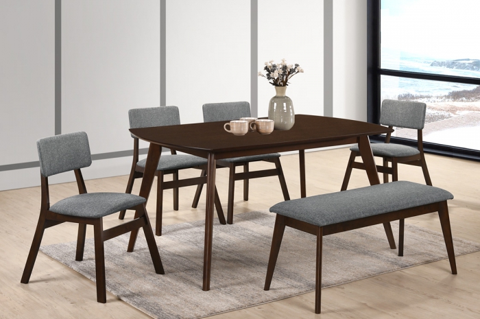 Varga 1+4+1 Yutu Table 900 x 1500 - Dining Set - Golden Tech Furniture Industries Sdn Bhd