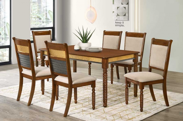 Zakir_1_6_Dining_Set - Dining Set - Golden Tech Furniture Industries Sdn Bhd